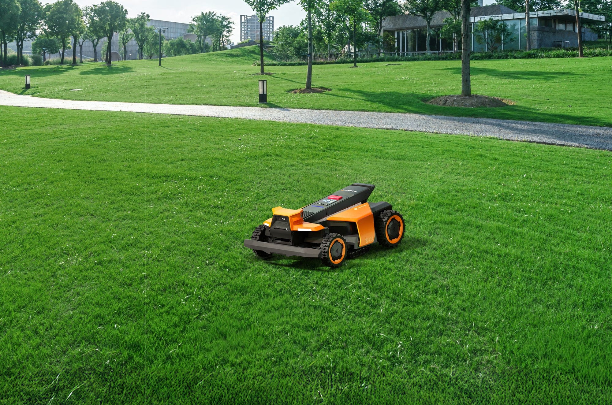 Segway Navimow Terranox commercial robotic mower operating on open turf